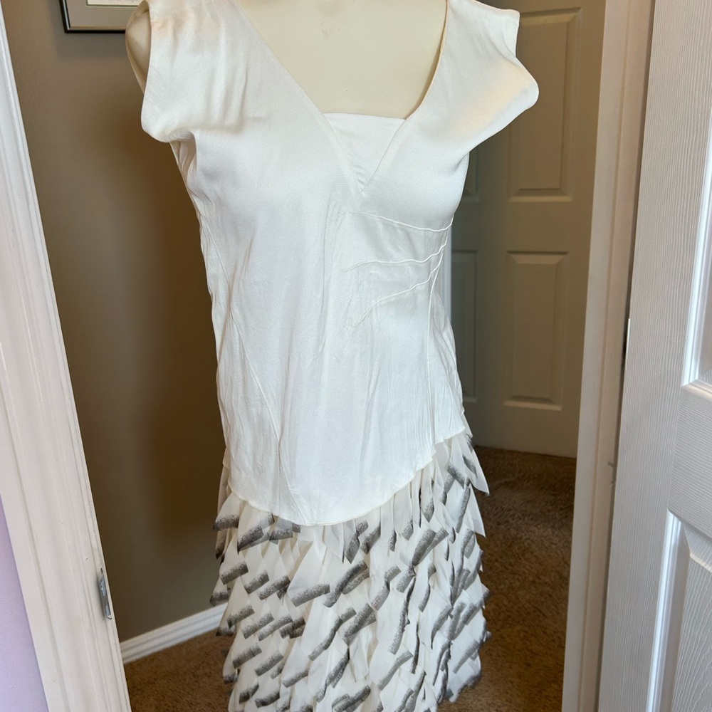 Marc Jacobs Cream and Gray Cocktail Sundress